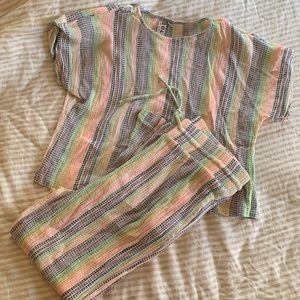 Anthropologie Dolan Two-Piece Striped Gauze Set